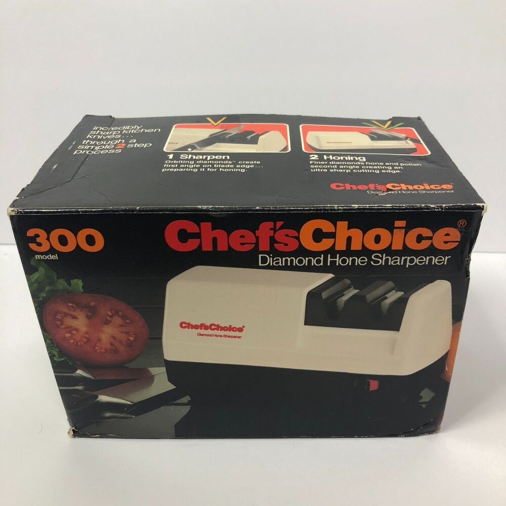 CHEF'S CHOICE Diamond Hone Knife Sharpener 300 Model (White) w/ Box